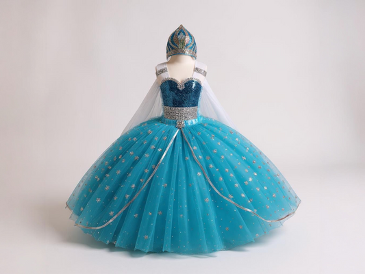 Disney Princess Elsa Frozen Inspired Blue Tutu Dress