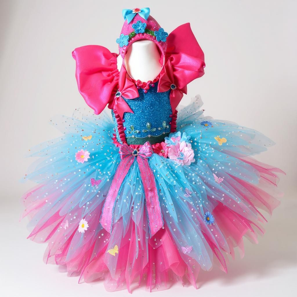 Trolls Poppy Inspired Tutu Dress