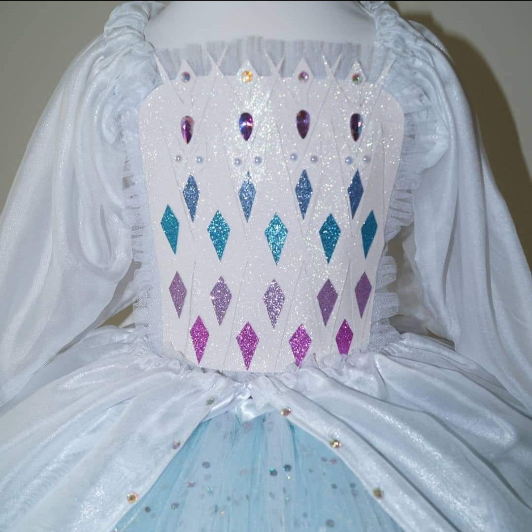 Disney Princess Queen Elsa White Frozen 2 Inspired Tutu Dress