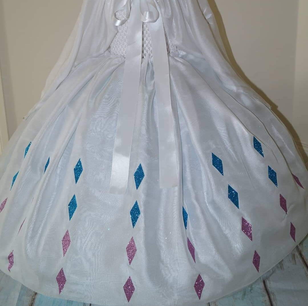 Disney Princess Queen Elsa White Frozen 2 Inspired Tutu Dress