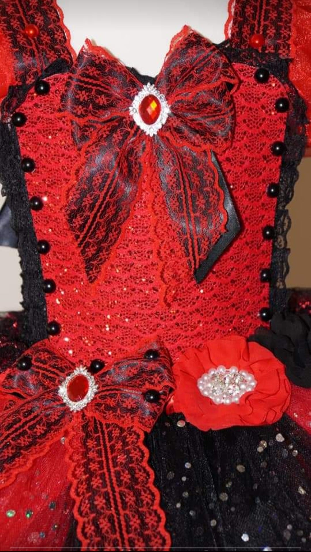 Red and Black Vampire Bat Tutu Dress
