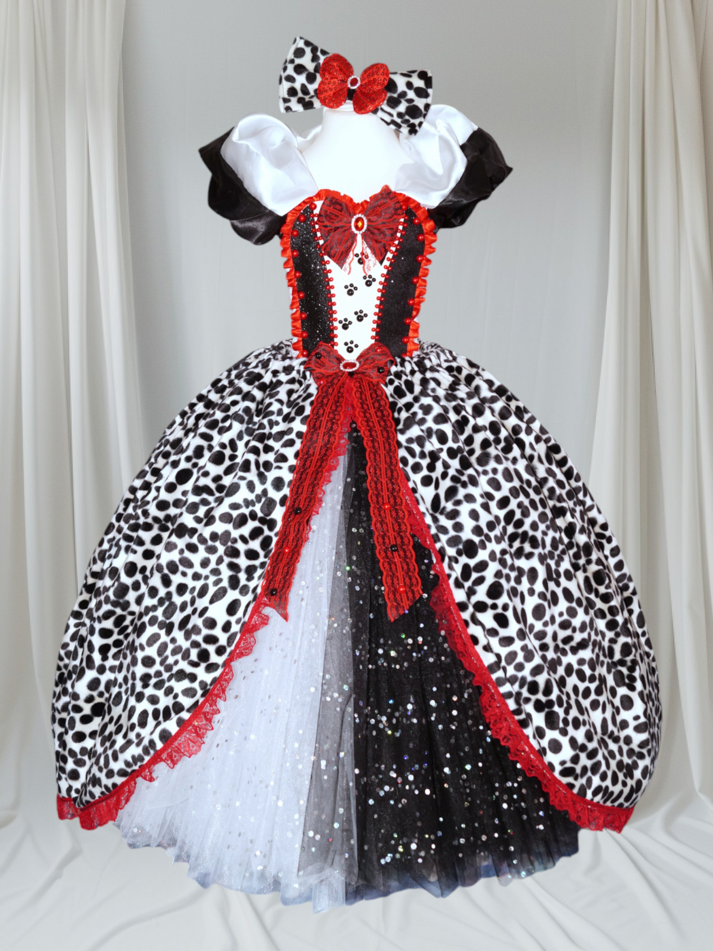 Disney Princess Cruella De Vil Inspired 101 Dalmations Tutu Dress