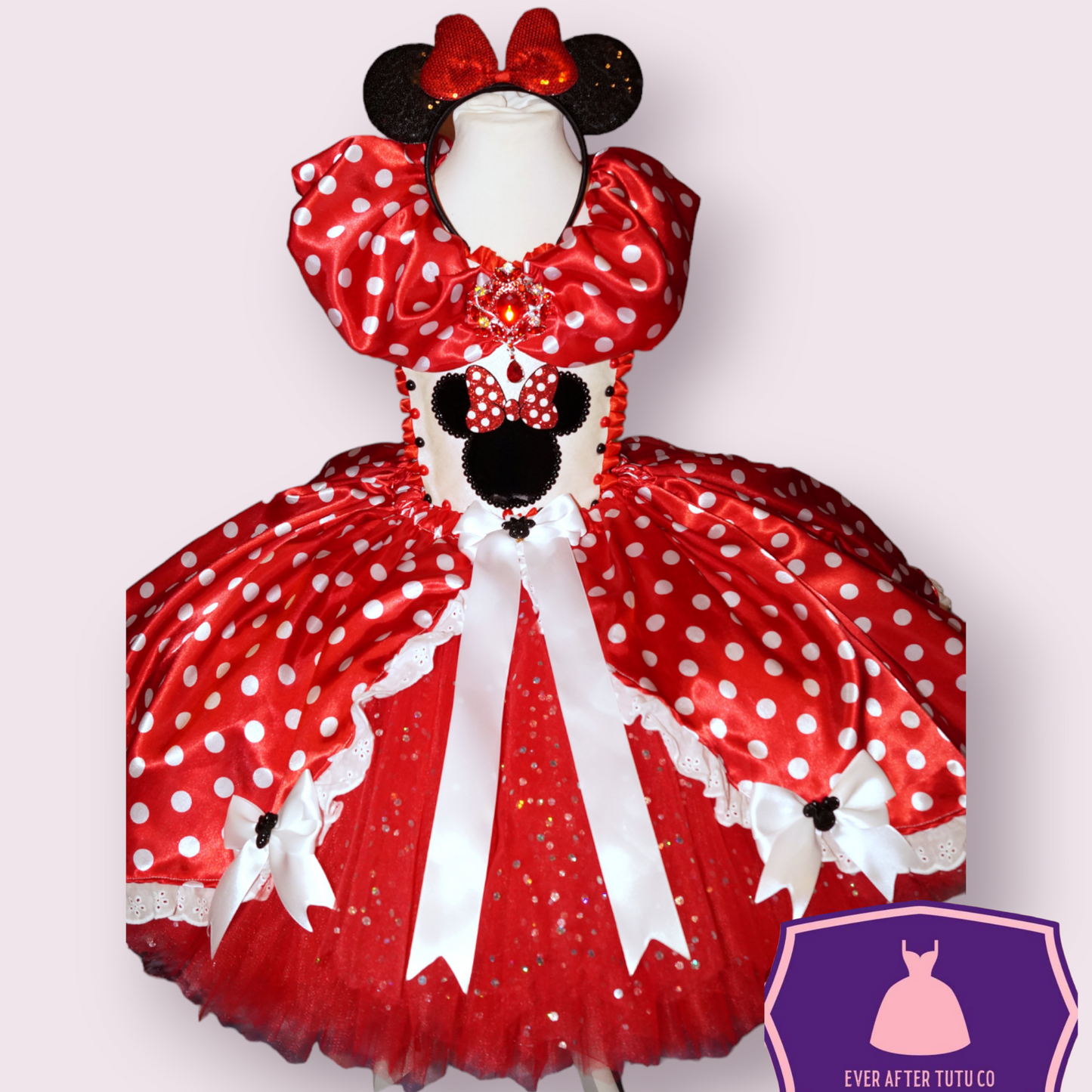 Disney Red and White Polka Dot Minnie Mouse Inspired Tutu Dress