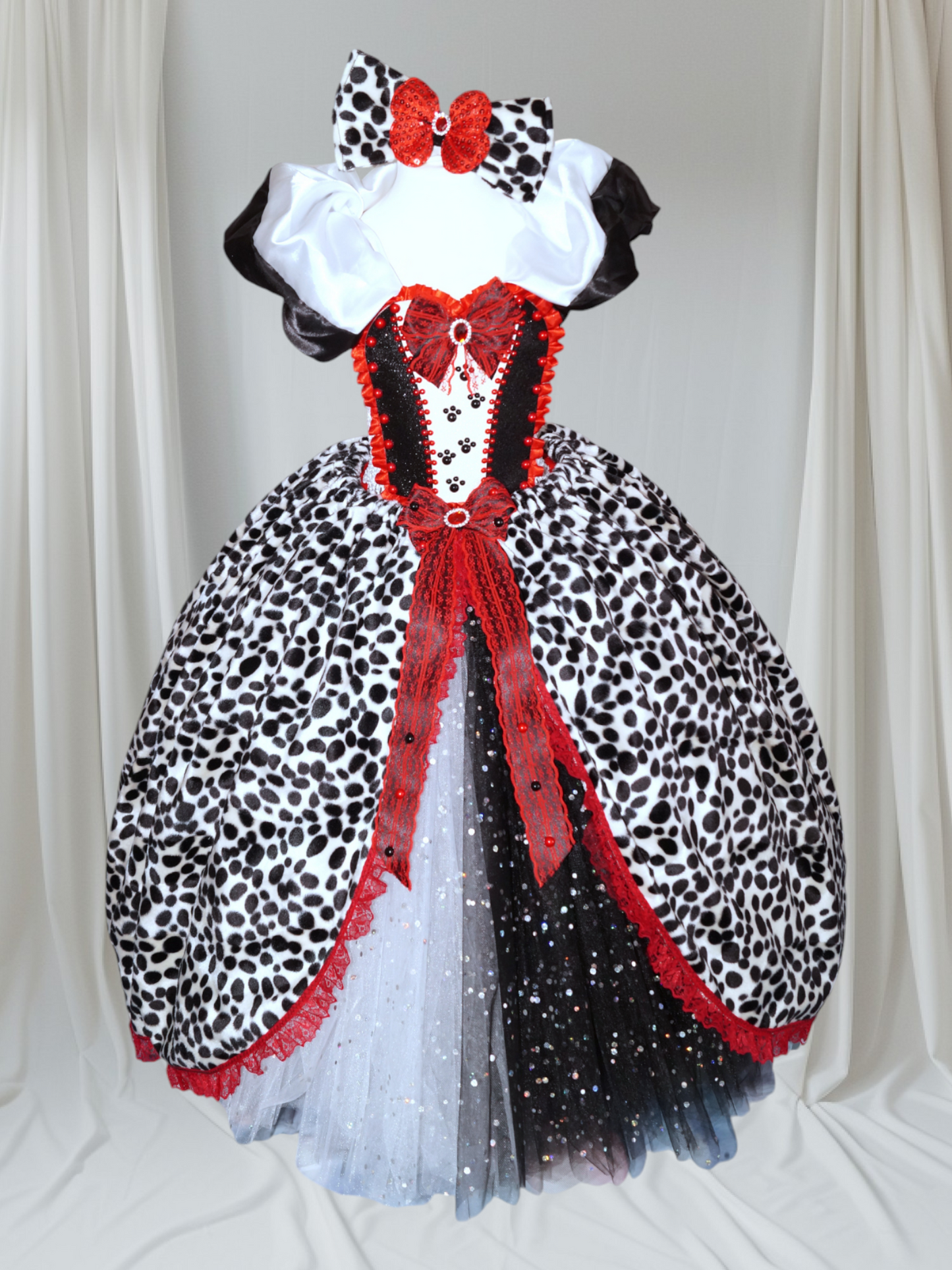 Disney Princess Cruella De Vil Inspired 101 Dalmations Tutu Dress