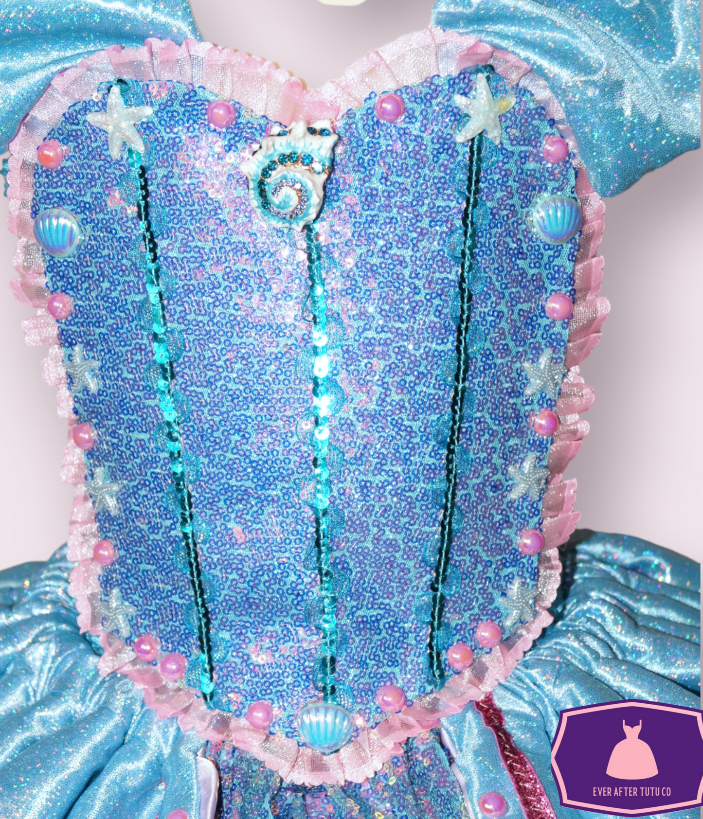 Deluxe Disney Princess Ariel The Little Mermaid Sequin Ballgown Tutu Dress