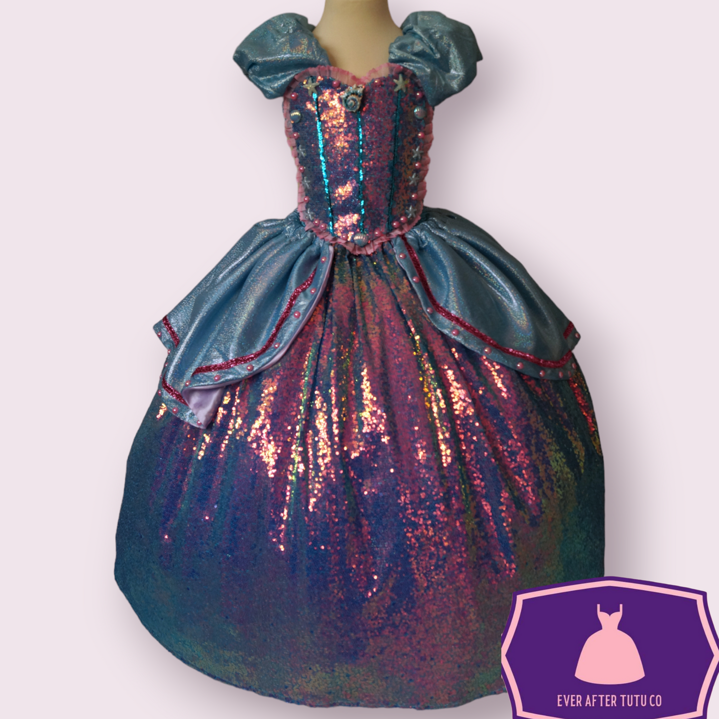 Deluxe Disney Princess Ariel The Little Mermaid Sequin Ballgown Tutu Dress