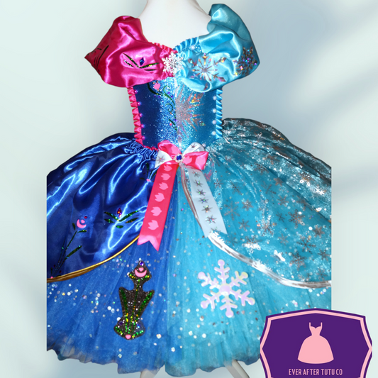 Disney Princess Elsa Anna Frozen Inspired Blue Tutu Dress