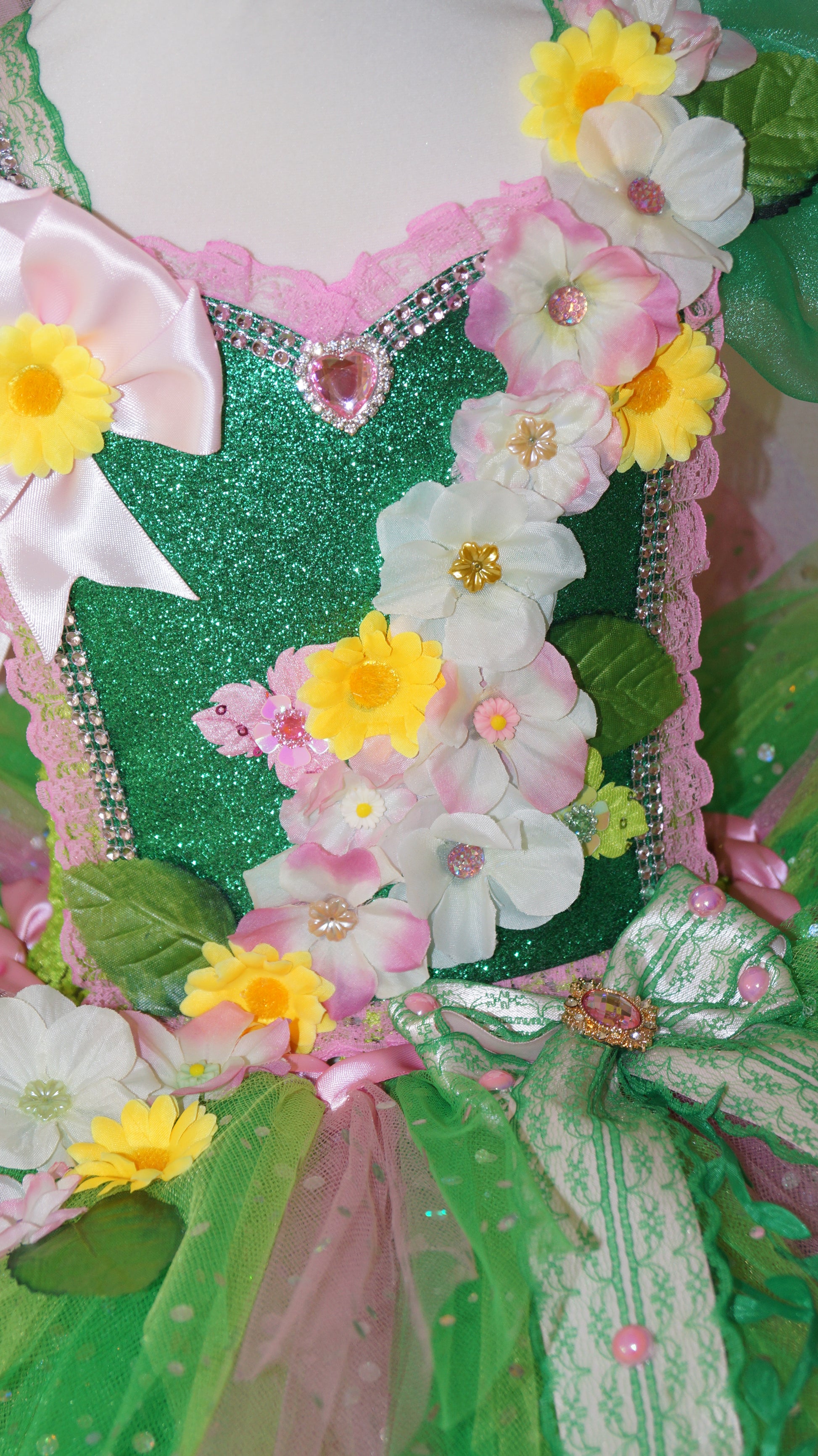 Tinkerbell Green Flower Fairy Tutu Dress EverAfterTutuCo Tinkerbell Green Flower Fairy Tutu Dress EverAfterTutuCo