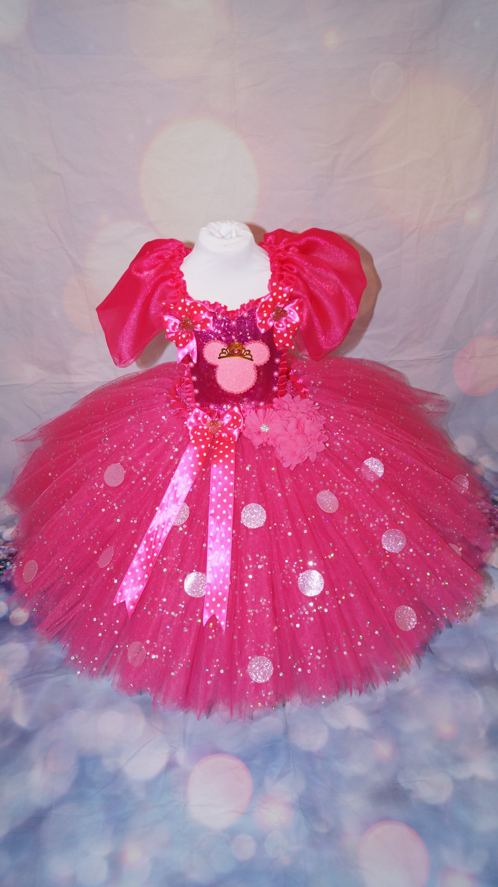 pink minnie mouse dress adult Ladies Pink MINNIE Mouse Tutu Skirt Costume Fancy Dress Set Ears Tail HEN DO