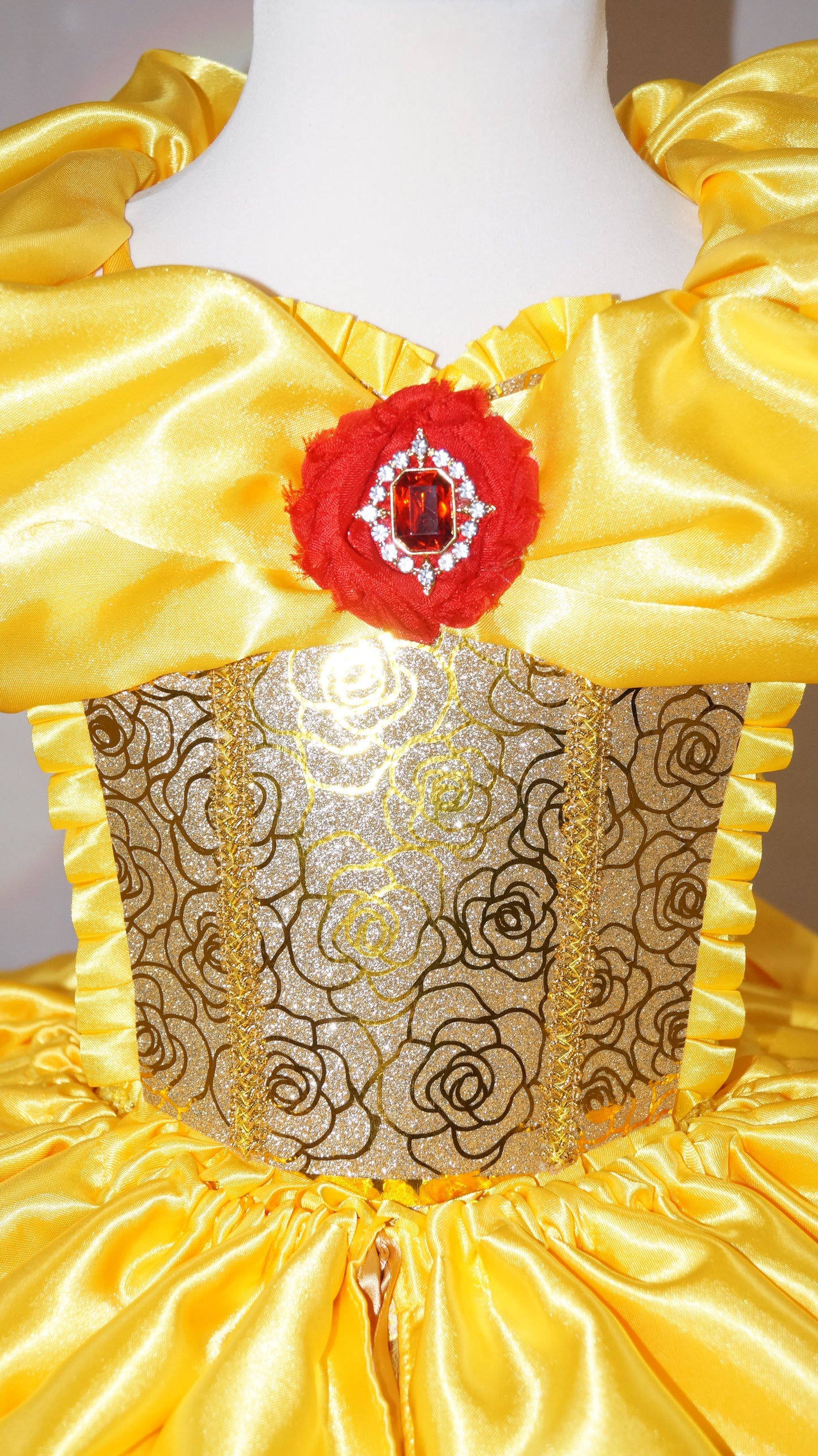 Disney Princess Deluxe Belle Beauty and the Beast Red Rose Tutu Dress
