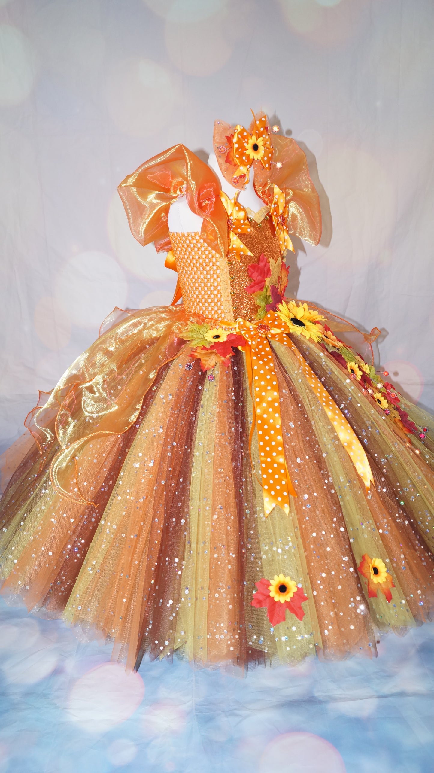 Fall Autumn Pumpkin Sunflower Flower Fairy Tutu Dress