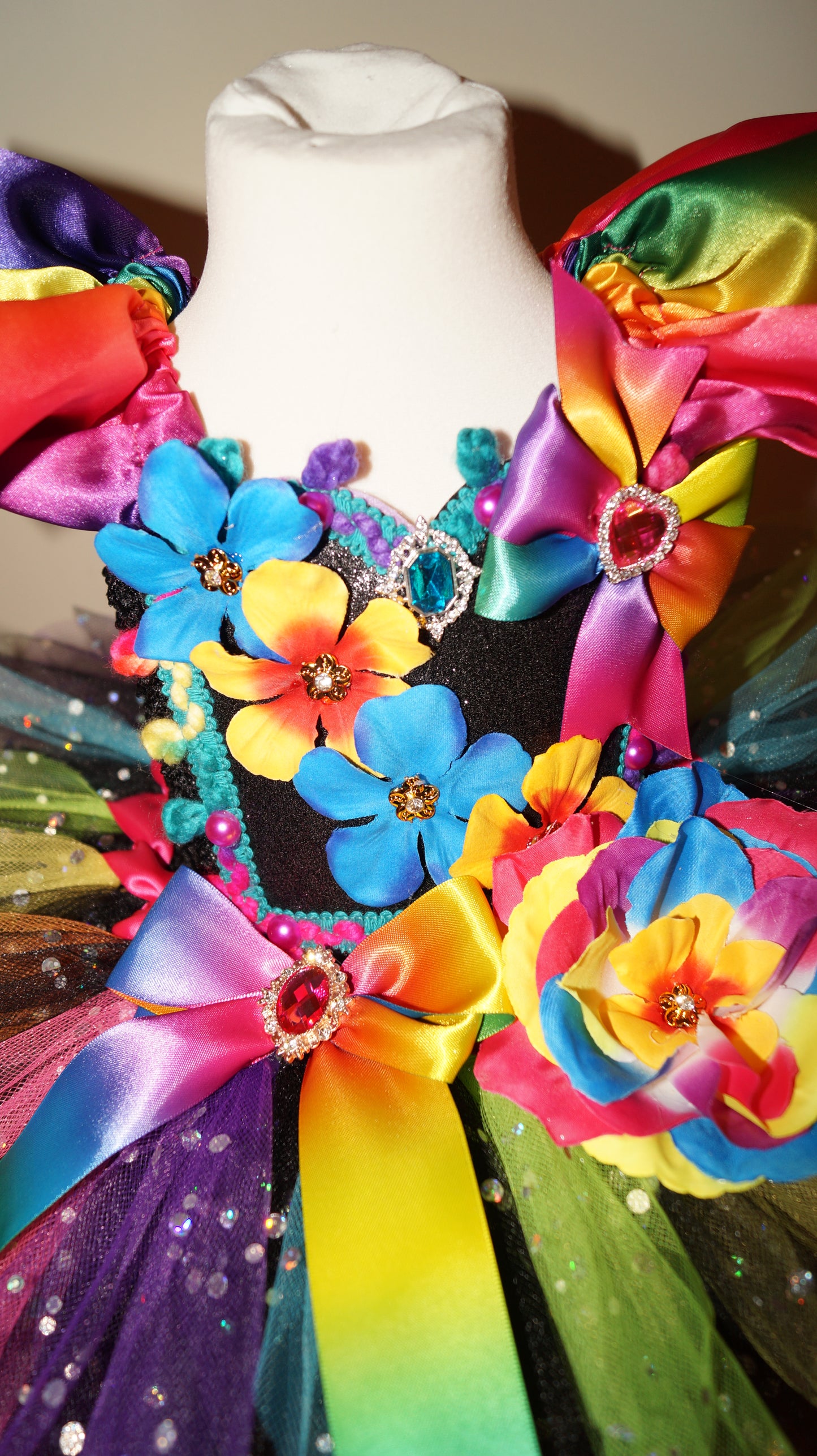 Punk Rock Rainbow Flower Fairy Tutu Dress