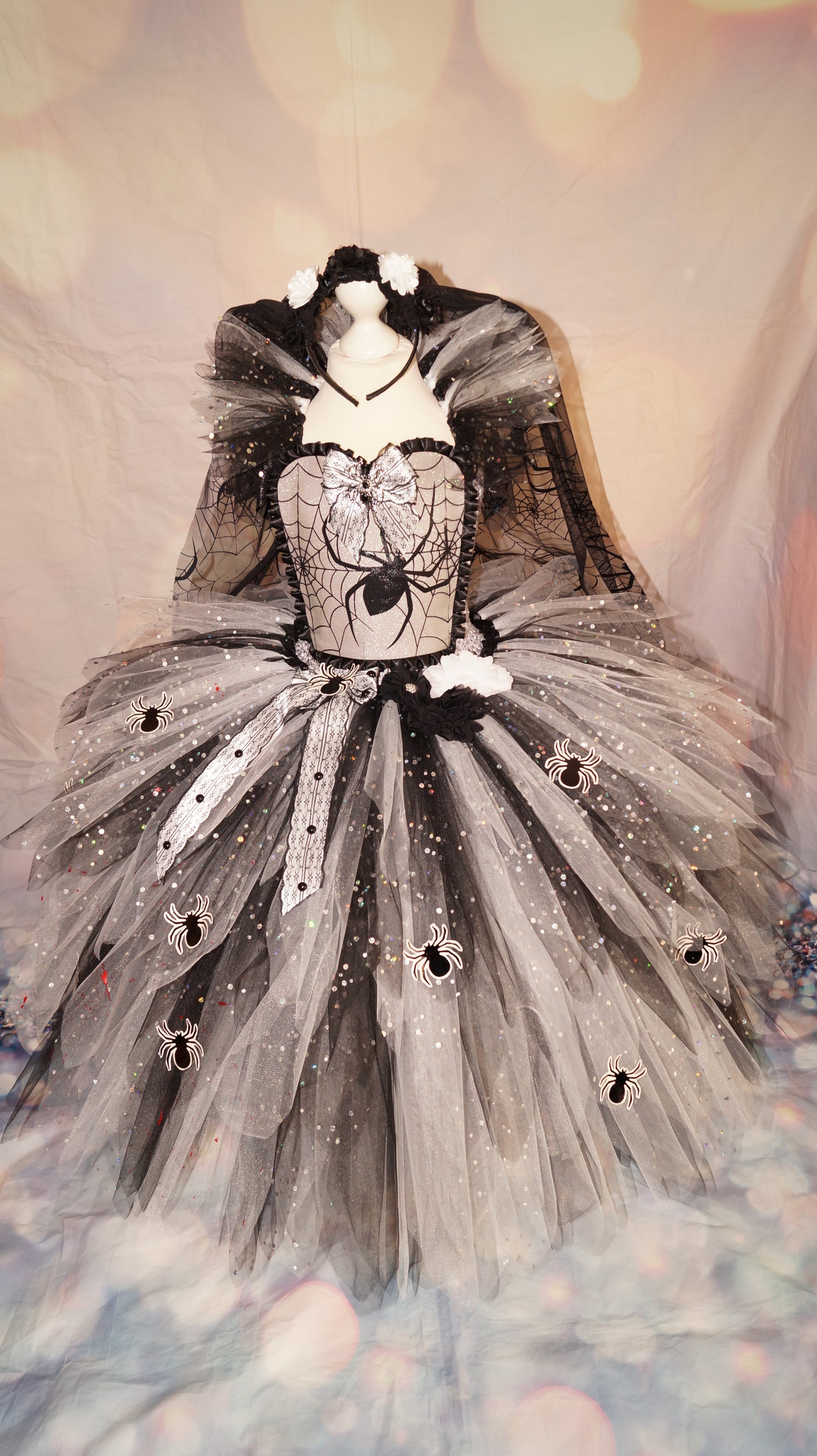 Black and White Spider Zombie Bride Tutu