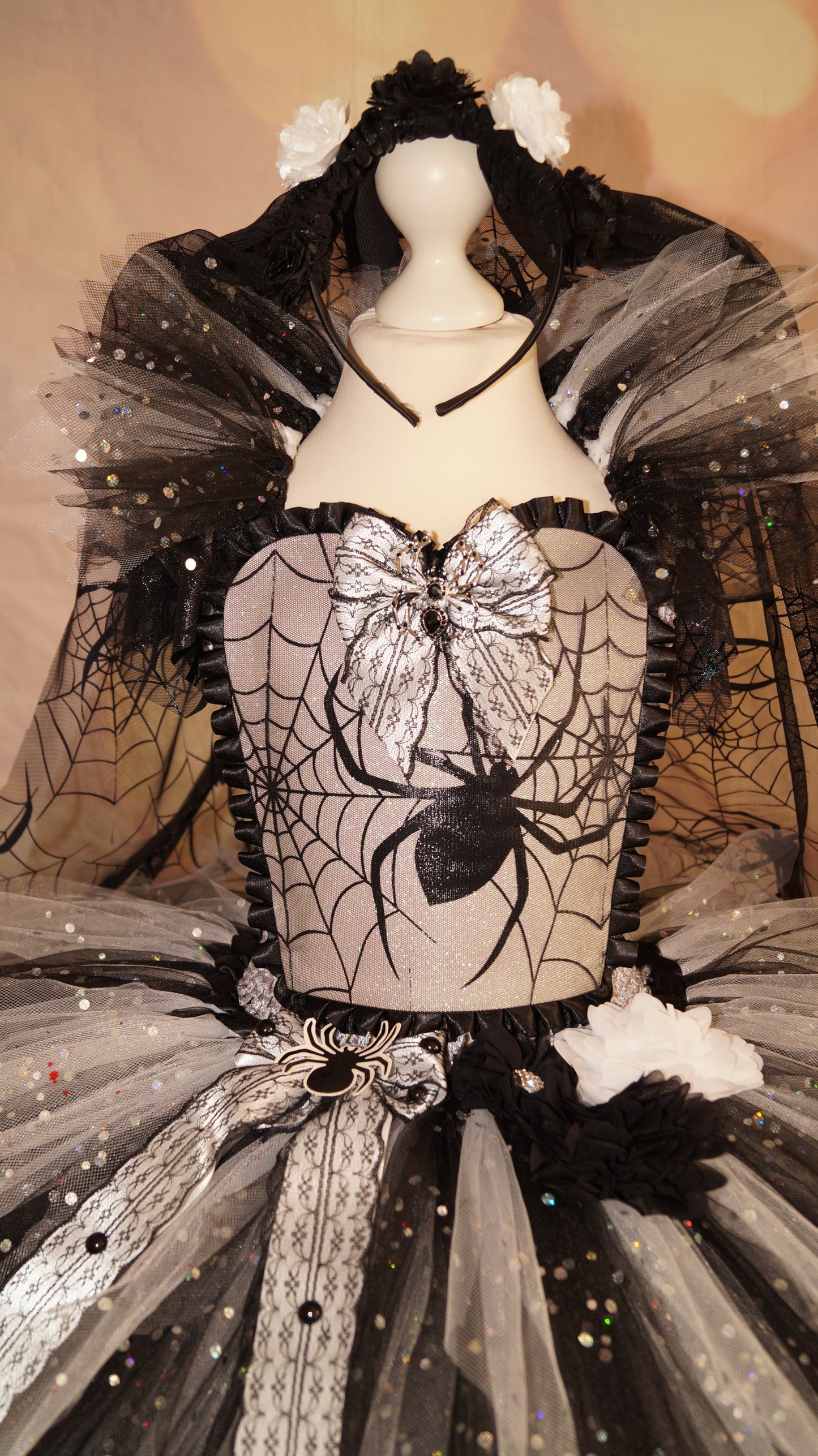 Black and White Spider Zombie Bride Tutu