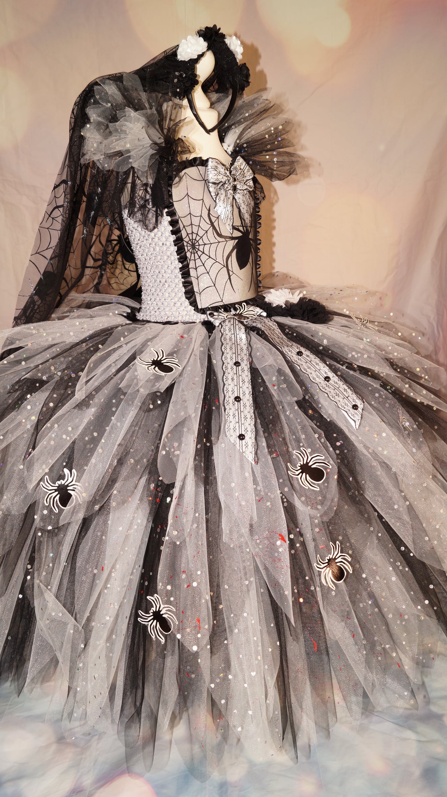 Black and White Spider Zombie Bride Tutu