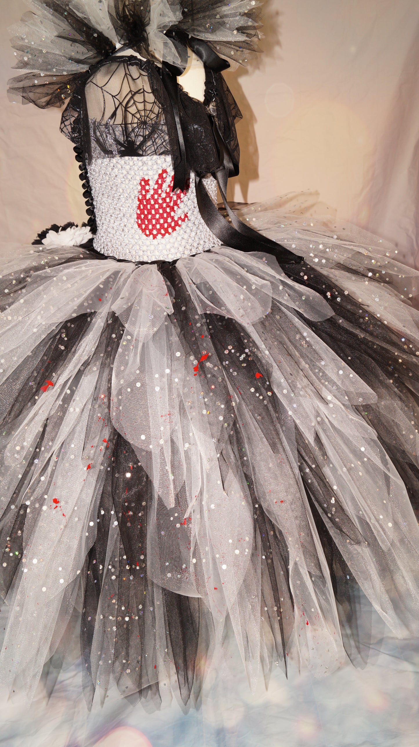 Black and White Spider Zombie Bride Tutu