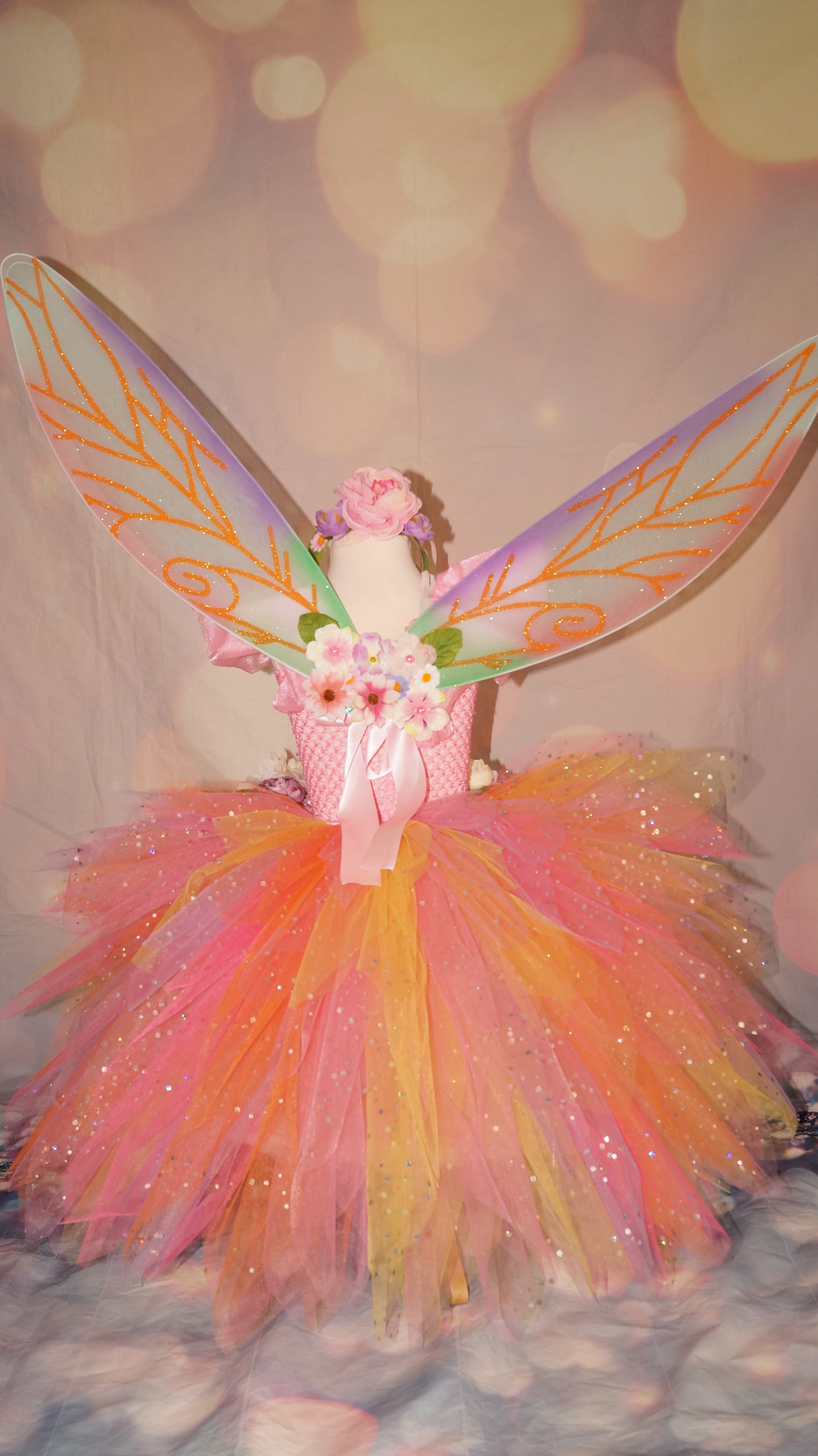 Princess Pink Spring Summer Flower Fairy Tutu Dress