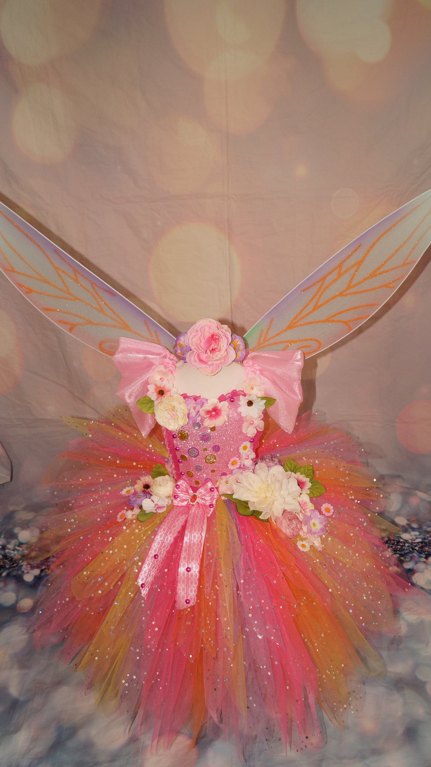 Princess Pink Spring Summer Flower Fairy Tutu Dress